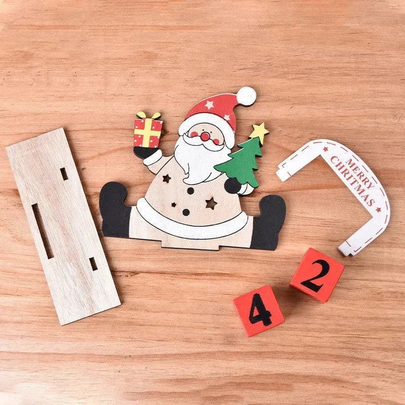 Christmas Painted Wooden Creative DIY Calendar Assembly Gift Decoration Ornaments - Bellarte Enchanté Christmas Painted Wooden Creative DIY Calendar Assembly Gift Decoration Ornaments